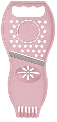 ANKROYU Cortador de vegetales pelado de fruta de acero inoxidable 3 en 1 herramienta de cocina de funciones múltiples para pelar la rejilla cortando limón apretando ajo molido (Rosa)