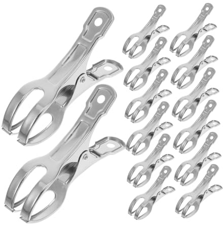 Hemobllo 30 pièces Lot de Pinces INOX Robustes pour Couverture Piscine et Linge Clips Vent Grandes Pinces Serviette pour Extérieur