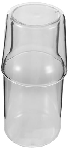 VICASKY 2Set Brocche d Acqua in Vetro Borosilicato Resistente al Calore con Bicchieri Trasparenti per Comodino Caraffe Compatte per Camera da Letto e Uso Personale per Acqua Succo e Tè