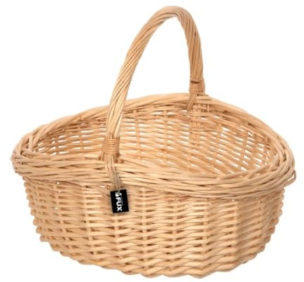Handkorb Weide oval gross geflochten Allzweckkorb Einkaufskorb 42x37cm