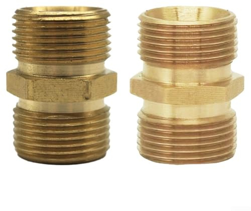 Pressure Washer Hose Connector, M22/1.5 mm 15 mm Copper Coupler for Extending Garden Cleaning Machine Pipe Full Copper Build for Household Car Washing Use(M22*14mm)
