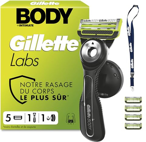 GilletteLabs Body + Intimate Maquinilla Corporal Hombre, 5 Recambios