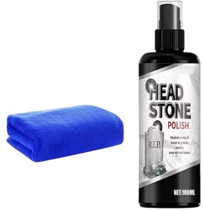 Gravsten rengöringsmedel | 100 ml stenrenare i granit | rengöringsmedel för gravstenar på gravar | för rengöring av betong, kakel, terrasser, kyrkogårdsytor, gravstenar och färgmålningar
