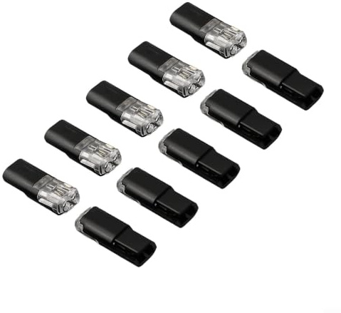Opatiny 10 Stück 22 AWG Drahtverbinder, No-Strip Quick Splice Terminals für 12 V Auto elektrische, schwer entflammbare PVC-Kabelklemmen, 300 V 10 A Doppelkopf