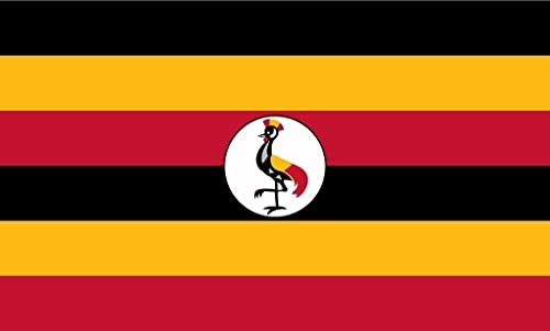 Uganda Flag 5ft x 3ft with Brass Eyelets – Polyester Ugandan Flag Banner for Community Events, National Celebrations, Home & Garden Display