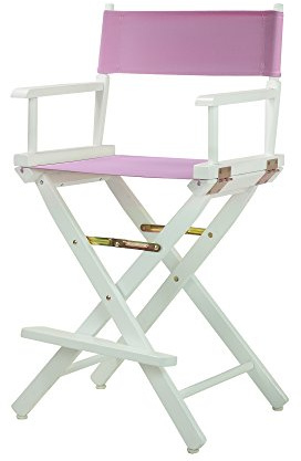 Casual Home 220-01/021-22 Director Chair, 24 - Counter Height, WhiteFrame/Pink Canvas
