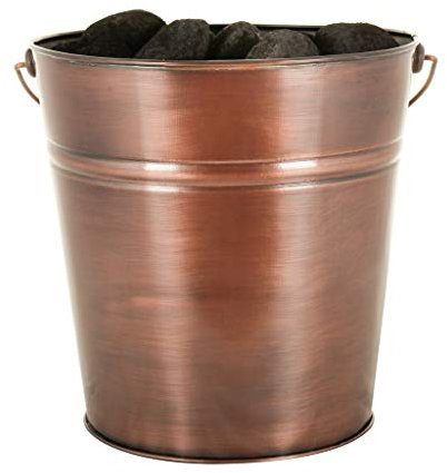Vintage Style Antique Finish Copper Kindling Coal Firewood Bucket Fireside Storage Accessory (17L)