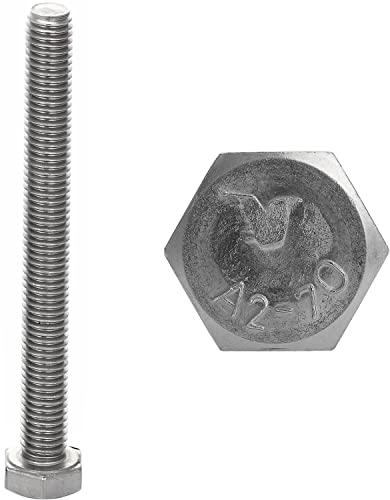 Sechskantschrauben M12x60 Edelstahl (10 Stück) DIN 933 Gewindeschrauben Sechskant Maschinenschrauben FASTON®