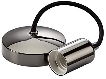 Knightsbridge 6 Inch E27 Contemporary Pendant Set in Black Nickel