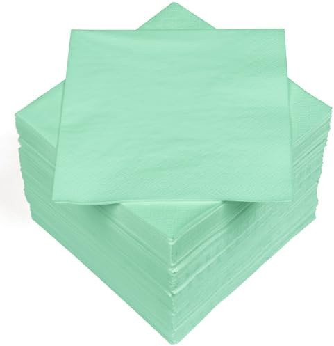 HEKU 30241-07: 100 servilletas de papel monocromas de triple grosor, 33 x 33 cm, menta