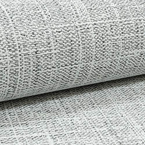 Plain Grey Wallpaper - Linen Effect Glitter Textured Paste The Wall Wallpaper for Bedroom Living Room Kitchen