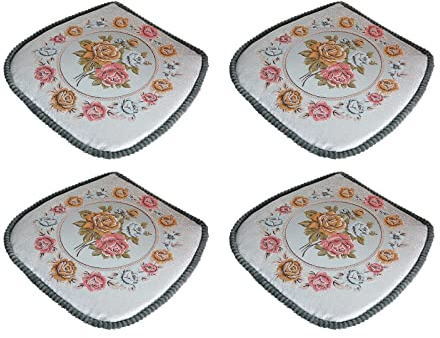 SRHWBF 4er Set Stuhlkissen Sitzkissen für Gartenstuhl Küche oder Esszimmerstuhl Bequeme beständige Indoor u. Outdoor Stuhlauflage als Stuhl Kissen (F8 44 cm/17in(4 Pack))