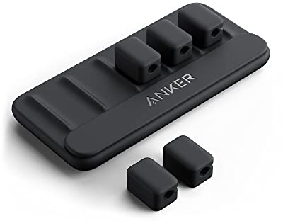 Anker Multipurpose Cord Keeper - 5 Clips for Lightning, USB C, Micro Cables & Other Wires - Sticks to Wood, Marble, Metal, Glass (Black)