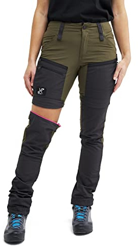 RevolutionRace RVRC GP PRO Zip off Pants da Donna, Pantaloni Resistenti, Ventilati e Convertibili per Tutte Le attività all'aperto, Dark Olive, XS