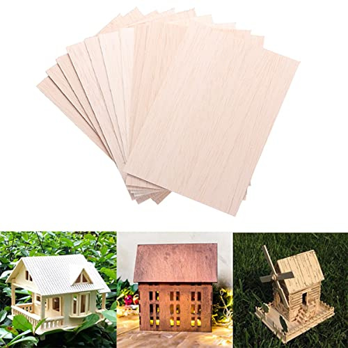 20 Platos de madera Balsa Hobby Hojas de madera para manualidades DIY Casa Barco Modelo de aviones Juguetes 100x200x1mm