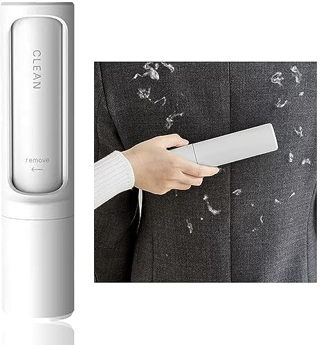 Lint Roller & Clothes Brush, Reusable Lint Brush for Clothes, Furniture, Pet Hair, Dust & Fluff Remover by unel (White)