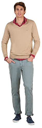 El Ganso Jersey Cuello Pico Coderas Beige