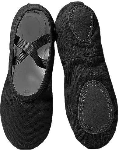 flintronic Ballettschuhe Mädchen und Damen, Ballettschläppchen Trainings Tanzschuhe, Geteilte Ledersohle, Gymnastikschuhe Yogaschuhe für Erwachsene in Größen 39