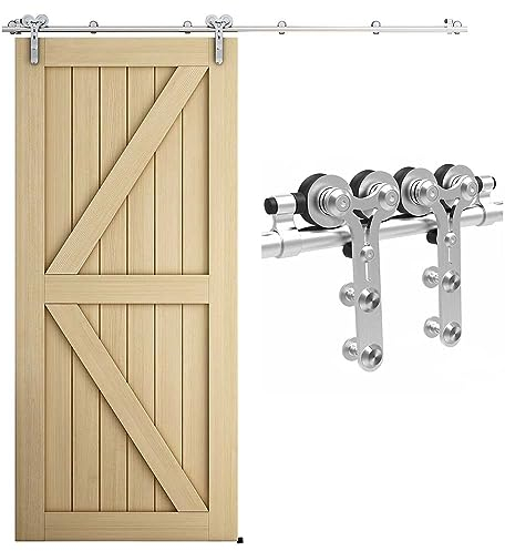 ETIASQSA Kit hardware per porta scorrevole da 152 cm, in acciaio inox, accessorio per porta singola (Y)