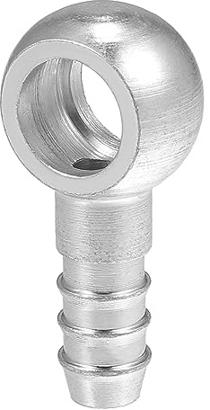 A ABSOPRO Banjo Fitting Kraftstoffleitung Adapter 1Pc Silberton | 14mm ID, 12mm OD, 48x24mm, Material Metall, Für Bremse, Luft, Kraftstoff, Motor