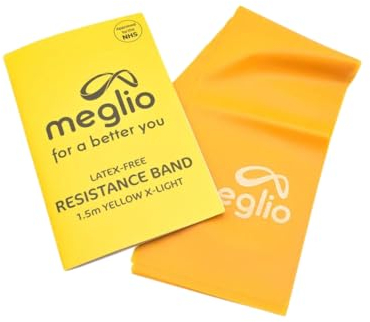 Meglio Resistance Bands for Men & Women - Latex Free Exercise Bands for Building Strength, Pilates Band for Fitness, Flexibility, Physiotherapy, Stretching & Yoga Bands | With Exercise Guide (1.5M)