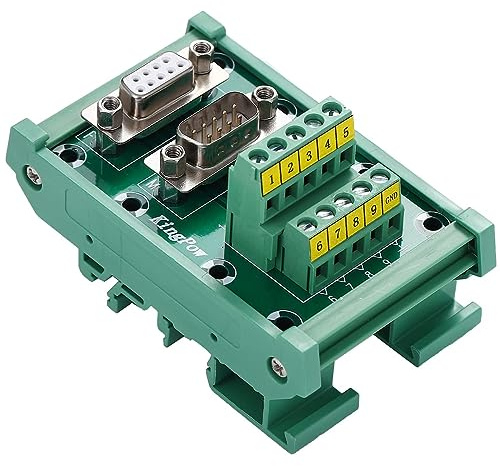 PENGLIN DB9 Männlich/Weiblich D-SUB Hutschienenmontage-Schnittstellenmodul, RS232 Serieller D-Sub 9Pin Port Anschlussblock Breakout Board