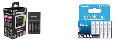 eneloop Pro SmartPlus Cargador, para 1-4 Pilas Recargables AA/AAA, 2h de Tiempo de Carga &, Pilas Recargables AAA/Micro, Paquete de 8, Capacidad de mín. 800 mAh