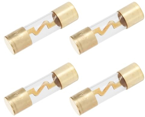 4 Pezzi Fusibili in Vetro per Impianto Audio/Video per Auto, Camion, Camper 20A/30A/40A/50A/60A/80A, Ø 10mm x L 3.8cm (50A)