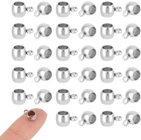 UNICRAFTALE 60 Stück 304 Edelstahl Rohrbügel Passend Für Europäische Ketten Rondelle Bügel Perlen Aufhänger Verbindungsglieder Schlaufenbügel Für Anhänger Armbänder Schmuckherstellung 1.8mm Loch