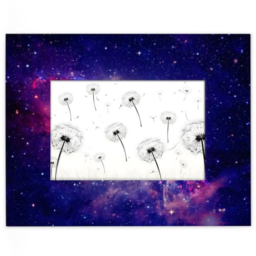 Galaxy Space Planets Bilderrahmen für Display, 13,9 x 8,8 cm, Galaxie-Sterne, Holzrahmen, Desktop oder Wand, Heimdekoration, Bilderrahmen