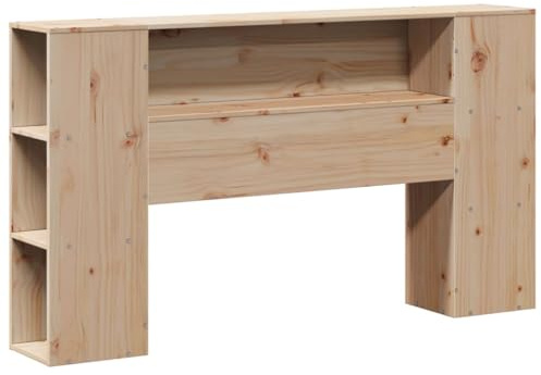 vidaXL Cabecero de Cama con almacenaje Madera Maciza de Pino 135 cm, cabecero de Cama, cabecero de Madera Maciza, cabecero con Compartimentos