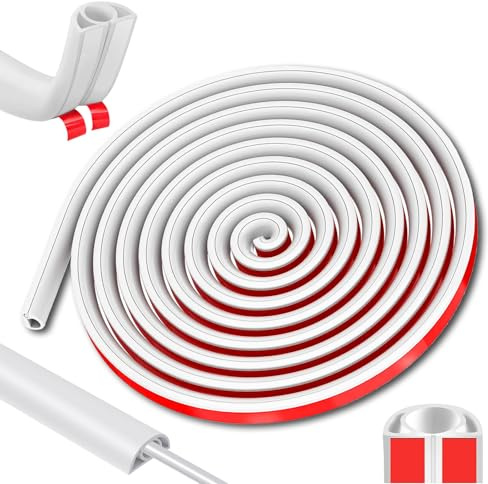 3 m Selbstklebend Kabelkanal - 2 cm Breite Flexibler Halbrunder Kabelabdeckung, Silikon Halbrund Wand Cable Hider, Kabelschacht zum Verstecken für Netzkabel Haus, Schule, Büro, Lage
