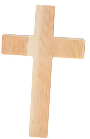 MAGICLULU Christian Cross Wall Hanging Decor Wooden Cross Craft Catholic Home Decoration Retro and Chic Baptism
