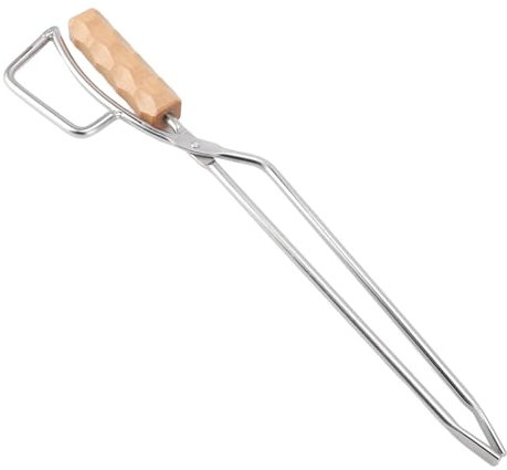 Pinzas para Chimenea, Pinzas Largas Duraderas de Acero Inoxidable para Leña, para Fogatas, Fogatas, Parrilla de Carbón