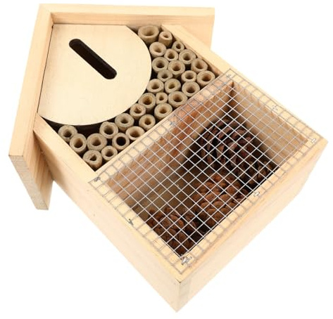 Cabilock Insektenhaus aus Holz für Garten Hängende Bienenhütte Bemaltes Holzhaus als Unterschlupf für Bienen
