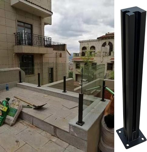 Ringhiera in alluminio Haushalt Aluminium-Magnesium-Legierung Treppe Balkon Zaun kein Loch Geländer Handlauf Setzstufe einfach Ringhiera per scala(Corner Post,105cm)