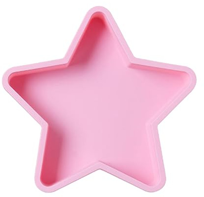 Generisch 28x28cm Kuchen Flexible Silica Gel Sternförmige Backform für Geburtstag Fünfzackigen Stern Chiffon Kuchen Backblech Geburtstagstorte Glätter Für Fondant (rosa)