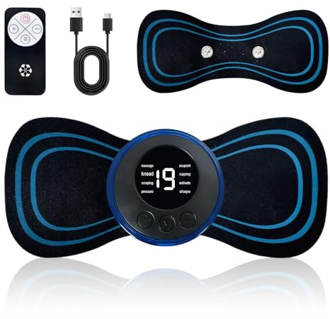 Colexy Mini Nackenmassagegerät mit 2 Massagepads, 8 Modi, 19 Intensitätsstufen, Tragbar Elektrisches Massagegerät Wiederaufladbares für Nacken, Schultern und Rücken, für Zuhause, Büro und Reise