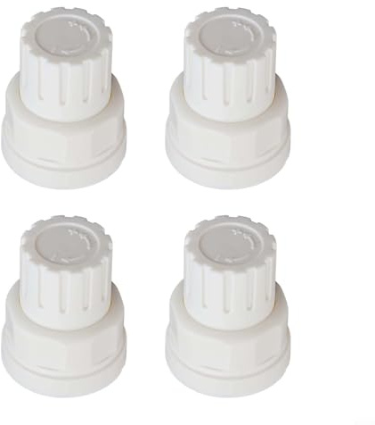 4 interruptores de volante de plástico blanco M30 x 1.5 rosca para colector de calefacción de suelo y válvula de control de temperatura del radiador, accesorios de repuesto fáciles de instalar para