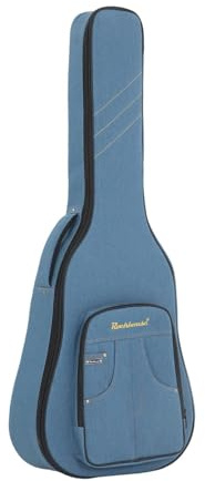 perfeclan Gitarrentasche mit Tragegriff, schützender, tragbarer Rucksack für E-Gitarre und Akustikgitarre mit 15 mm Polsterung und Vordertasche, Blau, 39inch to 41inch