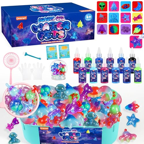 Magic Water Elf Toy Kit, Water Pets Gel Kit, 12 Gels & 12 Molds