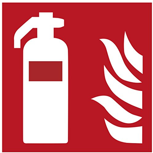 Metafranc Hinweisschild Symbol: Feuerlöscher – 150 x 150 mm, nachleuchtend | Beschilderung – Erste-Hilfe-Kennzeichnung – Sicherheitsmarkierung – Gewerbekennzeichnung – Feuerlöscher – als Hinweisschild