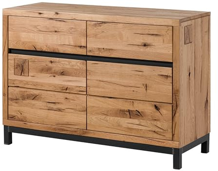 MASSIVMOEBEL24.DE | VILLANDERS Sideboard 120x45x85 Wildeiche geölt, Farbe:Natur geölt, Größe:120x45x85 cm (BxTxH)