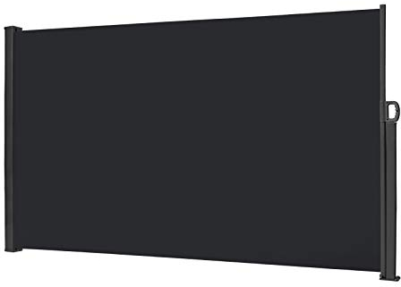 LZQ Tenda da Sole Laterale Retrattile, Paravento Avvolgibile Esterno, Anti UV Antivento Protezione Privacy Frangivista per Balcone, Giardino, Terrazzo, Veranda - Nero - 160x300 cm