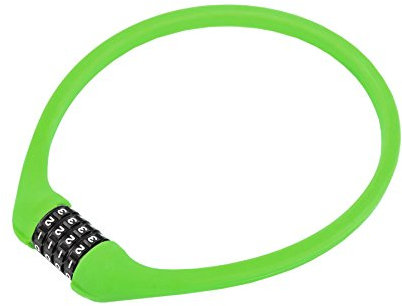 # Fahrrad Zahlenschloss ACL-77 600mm Stahlseil universal Silikon grün