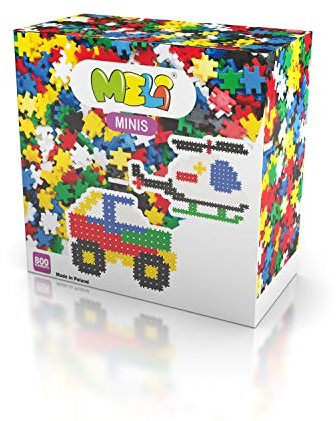 Meli Minis 800 | 800 Bunte Steckbausteine für kreative Kinder ab 3 Jahren | Lernspielzeug für Mosaike, Figuren & 3D-Modelle | Fördert Motorik & Fantasie