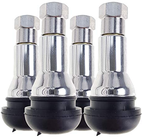 Stix TR413 4 Valves de Pneu Tubeless TR413 AC Chromées Métal pour Jantes Alu et Acier