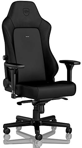 noblechairs Hero Black Edition - Hochwertiger und langlebiger Gaming Stuhl inklusive Kissen, atmungsaktives Kunstleder, Premium-Verarbeitung