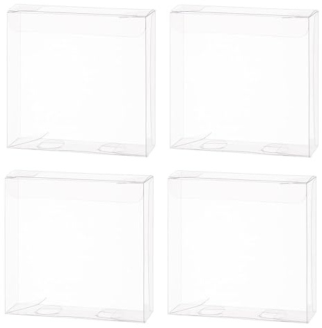 BENECREAT 30PCS Klare Hochzeitsbevorzugungsboxen 10x10x3cm Rechteck PVC Transparente Geschenkboxen für Jubiläen, Geburtstage, Hochzeiten, Valentine