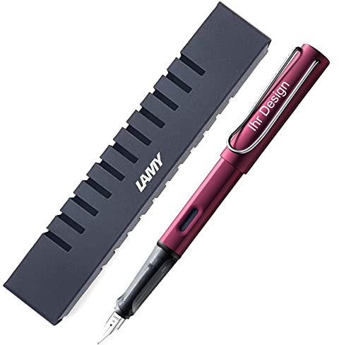 Lamy AL-star black purple Füllhalter 029, Federstärke F, mit Gravur (Lasergravur), V60